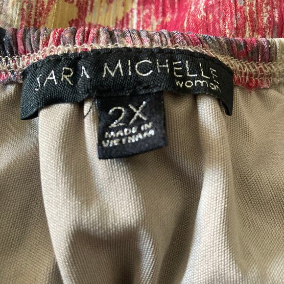 Sara Michelle Blouse Womens 2X Lightweight Abstract Pattern - Picture 4 of 12